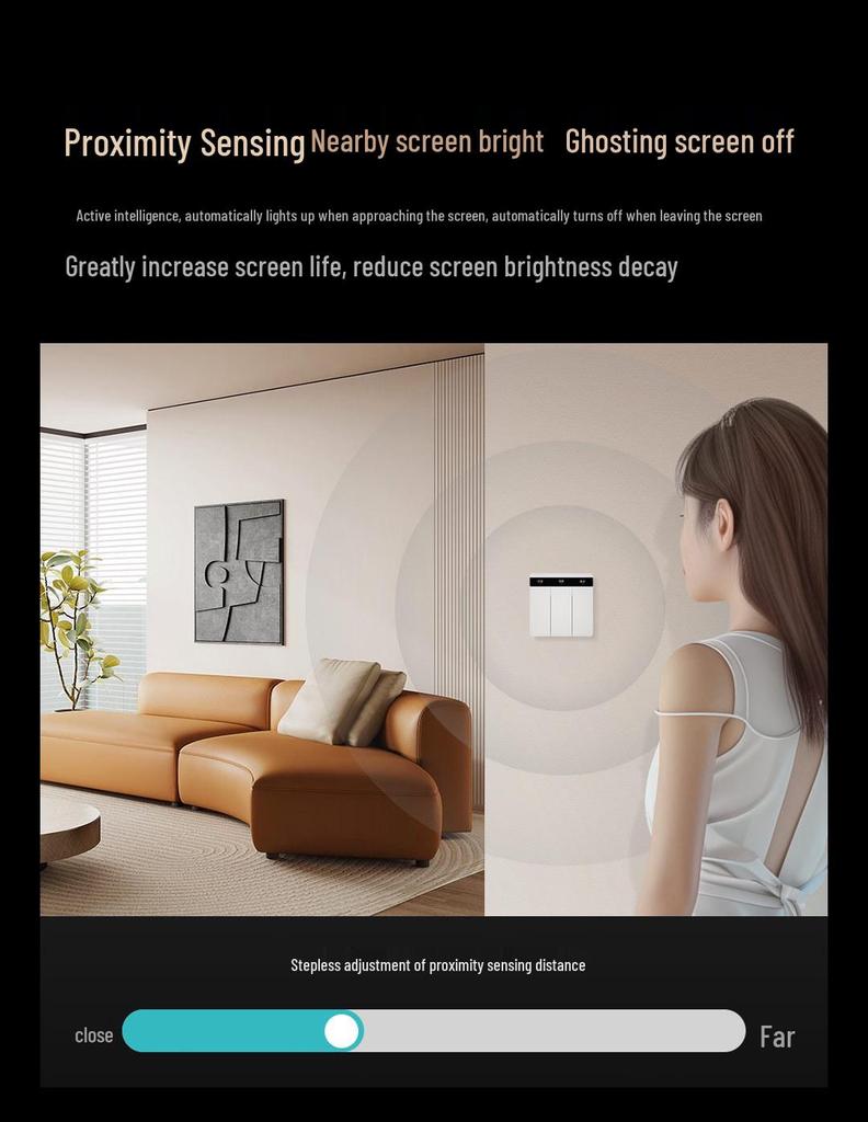 Linp Mesh2.0 E2Pro Smart Touchscreen Schalter, Drahtlos, Mijia-App Kompatibel + Passende Steckdose