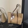 Korean Style Vintage Faux Leather Tote Bag for Women, Large Capacity Zipper Closure Shoulder Handbag, Fashionable Commute Work Bag