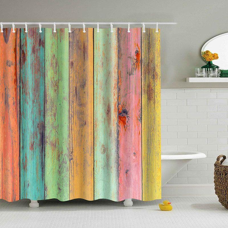 Fabric Waterproof Bathroom Shower Curtain Sheer Panel Decor 12 Hooks New