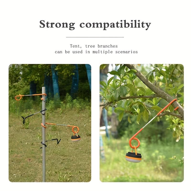 2pcs Outdoor Camping Tent Light Hook Pig Tail Type S-shaped Bidirectional Stainless Steel Light Holder Hook Clothes Hanging Bag