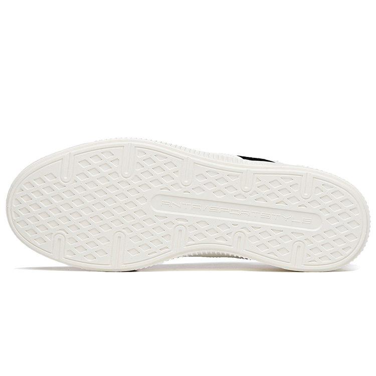 Anta Life Collection Synthetic Leather Slip Resistant Low top Skateboard Shoes Men's White 112048064-2