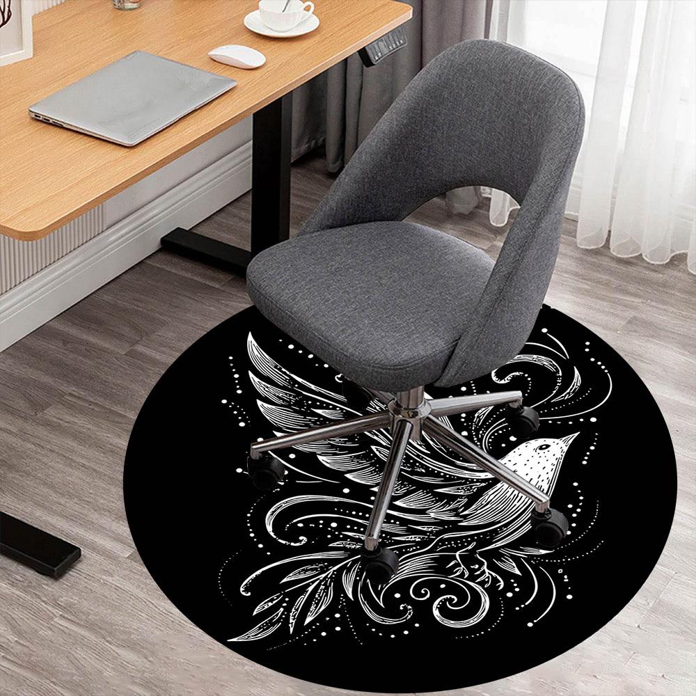 

1pc bird wings Round Chair mat Area Rug - Non-Slip, Floor Mat for Office, Bedroom, and Indoor Decor -1002038 80cm by 80cm