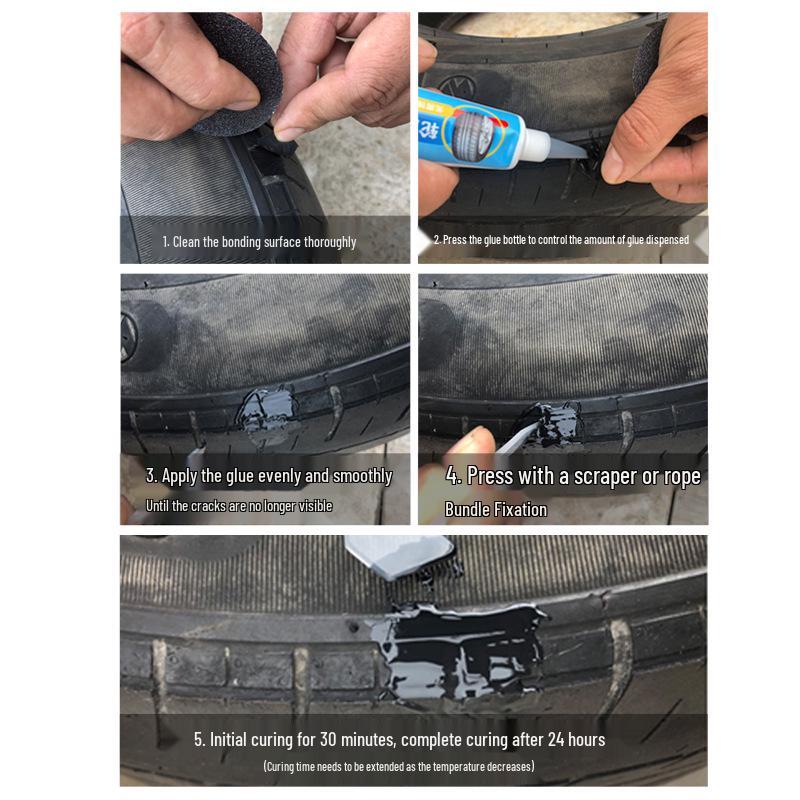 Automotive Black Tire Sidewall Repair Glue