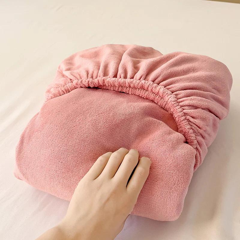 Elastischer Matratzenbezug Warmer Plüsch Spannbettlaken Samt Bettbezug Winter Warmer Bettbezug Matratzenschoner Milchsamt Laken