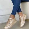 Plus Size Women Sneakers 2024 Shoes Female Lace Up Women's Vulcanize Shoes Chain Round Toe Flat with Outdoor Ladies Casual Shoes