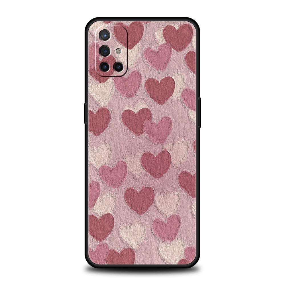 Gold Pink Rose Glitter Hearts Phone Case For OnePlus 10 9 Pro 9T 10R 9R 9RT 8T 8 7 6T 7T Nord 2T CE 2 5G N200 N10 N100 Cover