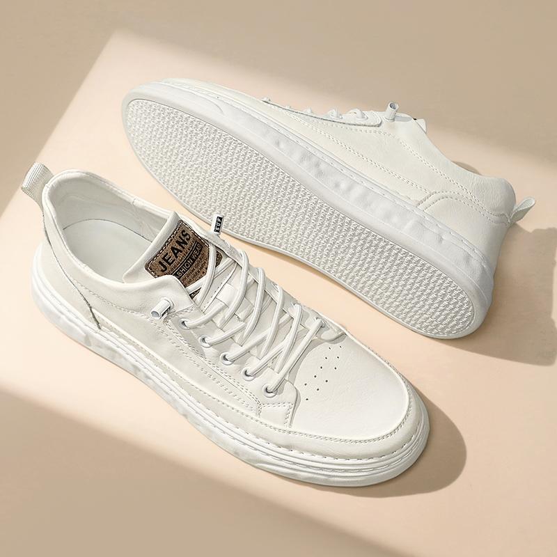 Модные дизайнерские брендовые мужские повседневные туфли из натуральной кожи на толстой — фото 3