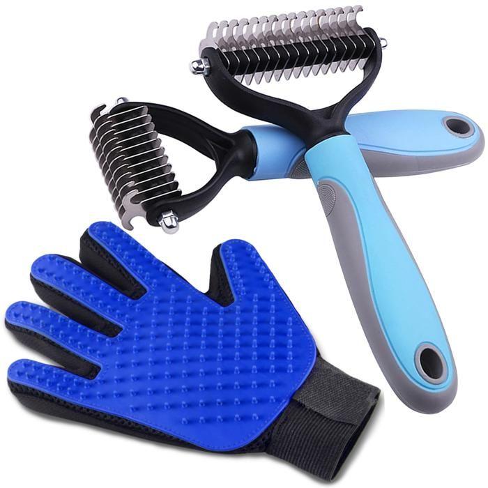 Pet Brush - Unbranded - Double-sided Comb and Glove - Detangling Massage Anti-dead Hair