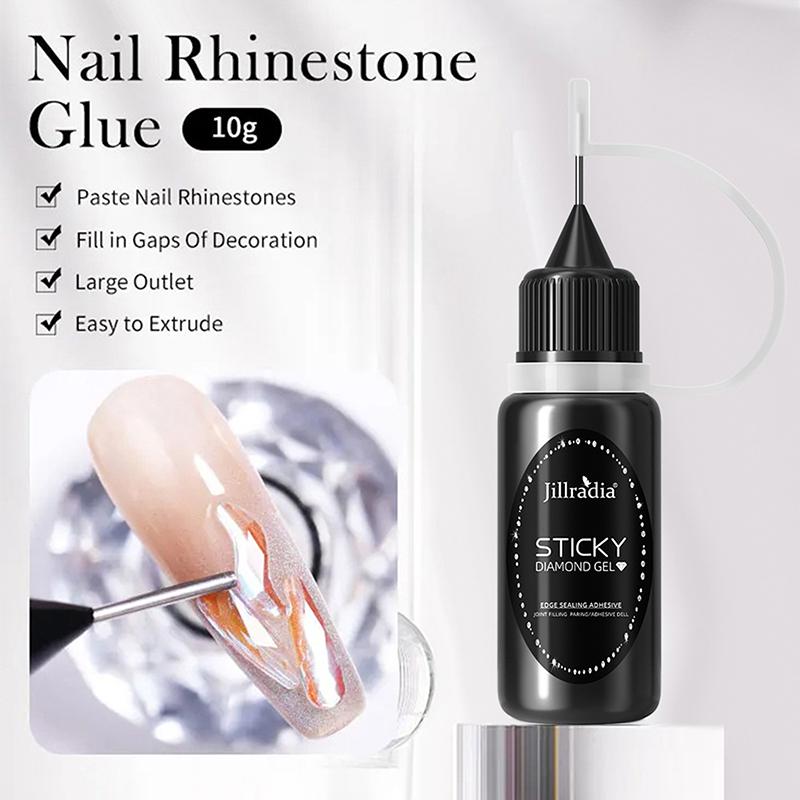10Ml Nail Rhinestone Adhesive Glue For Stick The 3D Decorations Diy Super Strong No-Clean Edge-Sealing Gel Nail Art