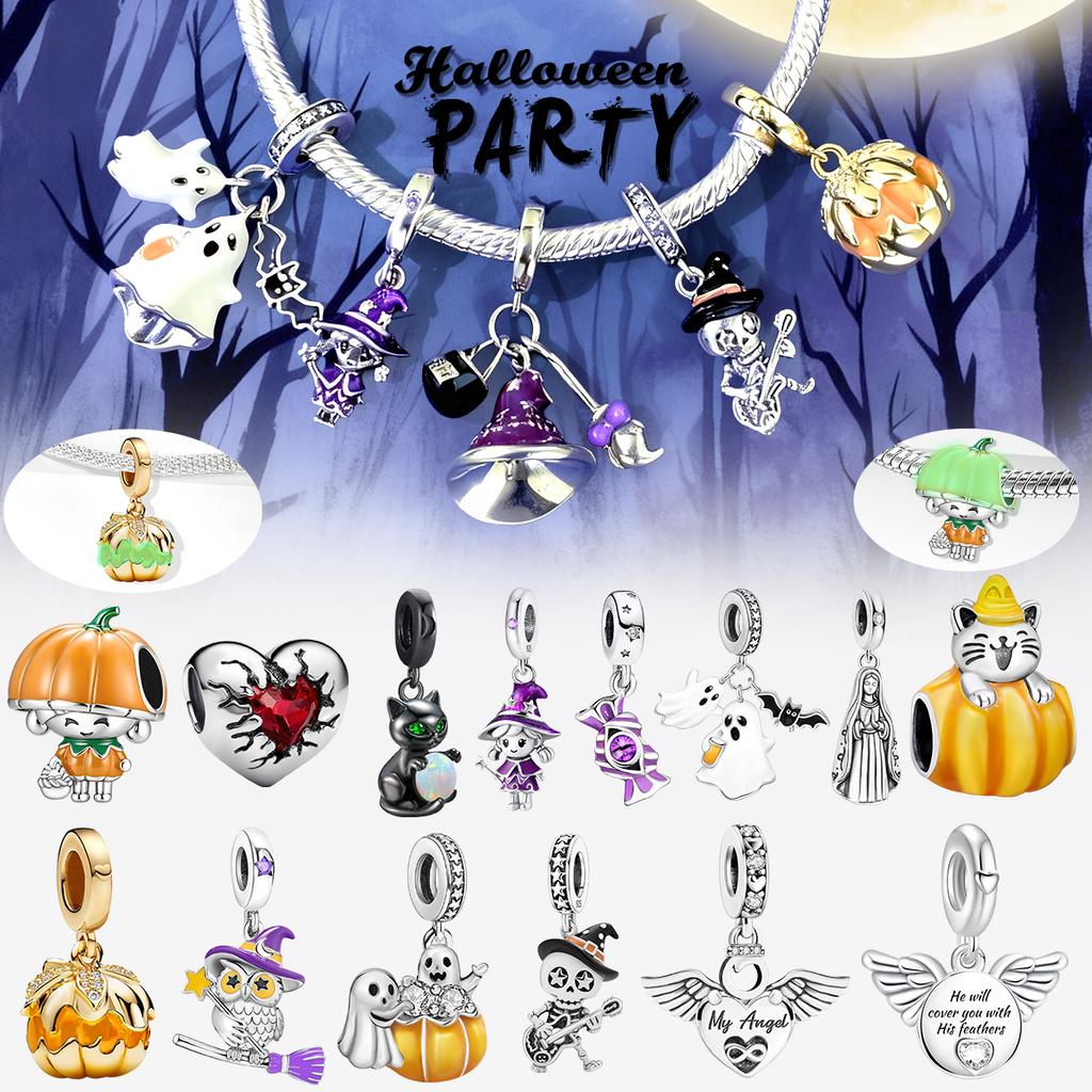 Copper Pumpkin Halloween Dark Phantom Devil Fit Diy Bracelet Necklace Making Gift Of High Quality Fine Jewelry