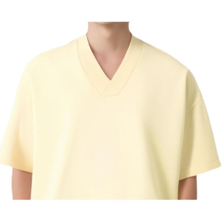 Fear of God Essentials V Neck T-Shirt Garden Yellow Unisex Tops 125SP244211F