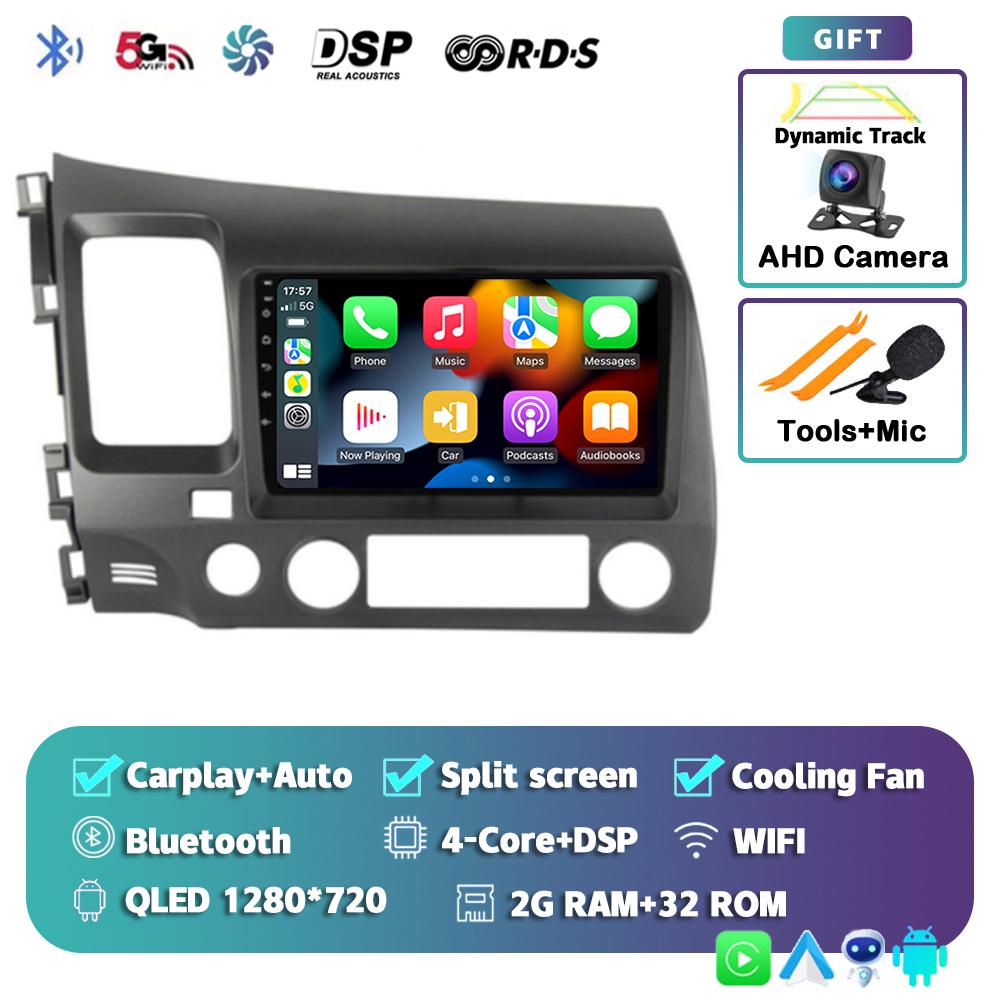 

Android 14 Carplay WIFI+4G Автомагнитола для Honda Civic 8 2005-2012 Мультимедийный видеоплеер Навигация GPS Аудио Стерео 2 DIN DVD