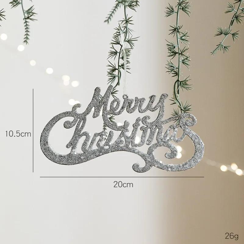 Christmas Decorations Xmas Plastic Powder English Letter Sign Pendant Festival Decoration For Home Small Gifts New Year