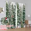 2pcs,2D Plane Printing Pattern Curtains Christmas Pine Tree Snowflake Versatile Durable Polyester (without Rod) Home Decor Use