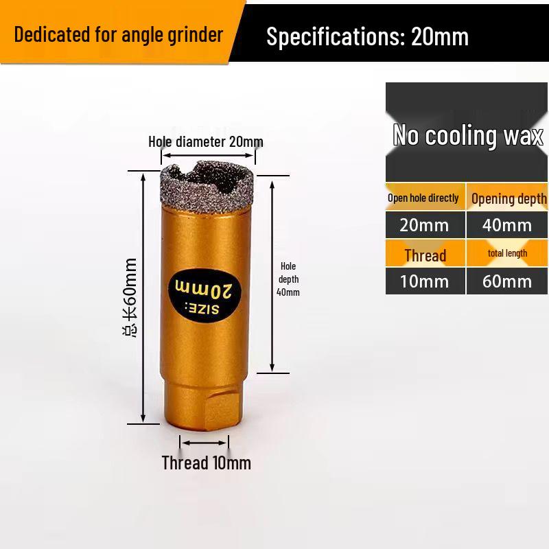 Dual-Purpose Angle Grinder Drill Bit for Porcelain, Granite, and Vitrified Tiles
