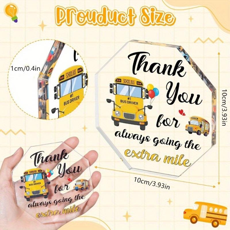 Bus Driver Appreciation Gifts - Thank You School Bus Drivers Gift for Women Men, Acrylic Octagon Graduation Awards Table
