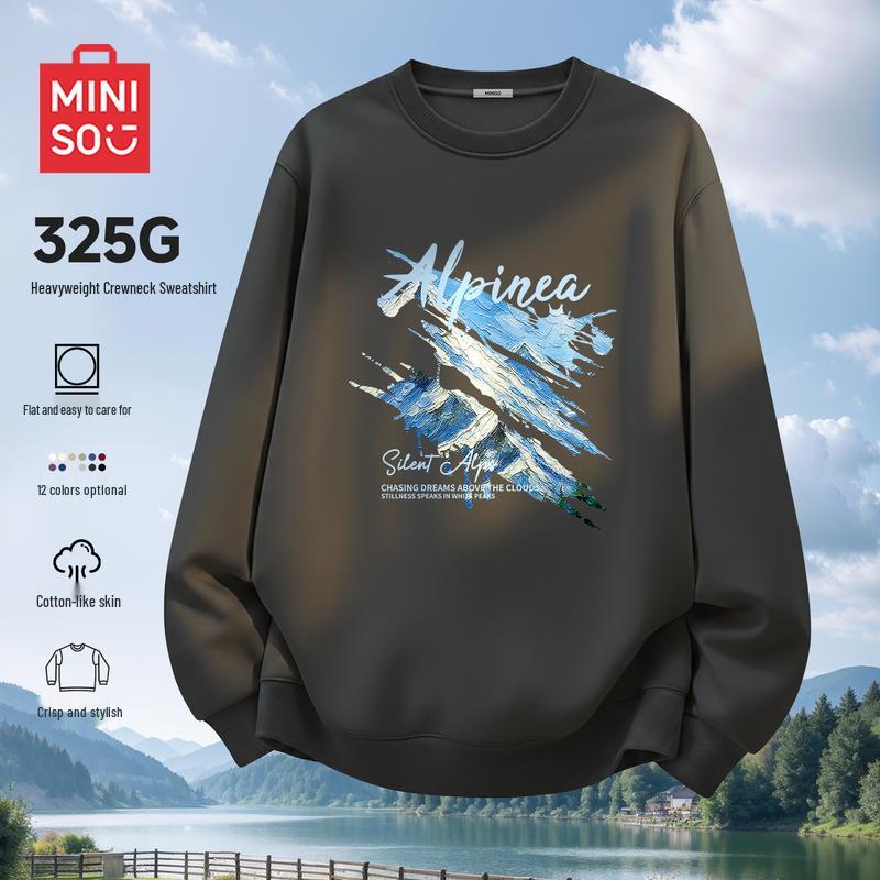 MINISO Men's Crew Neck Pullover Sweatshirt