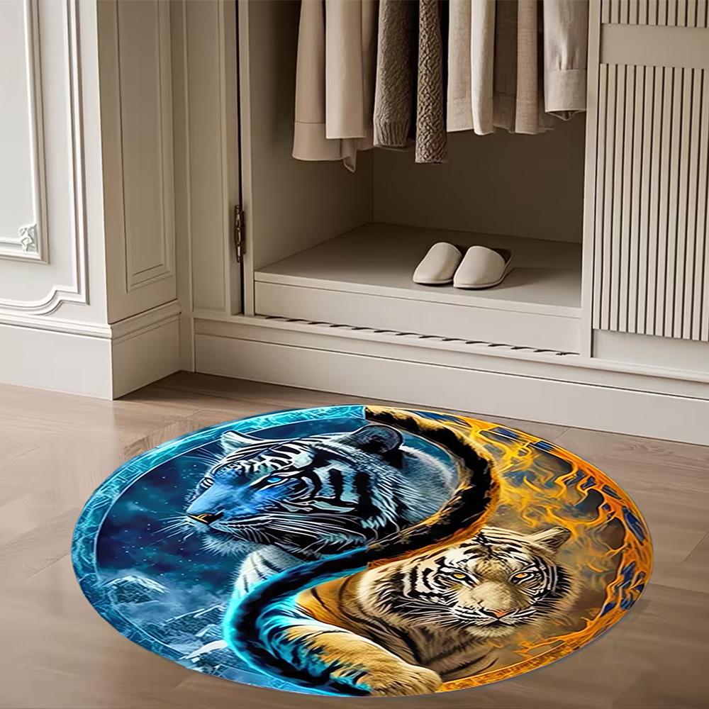 1pc home carpet yin yang floral design non-slip rug for office decor and living room gift ideas
