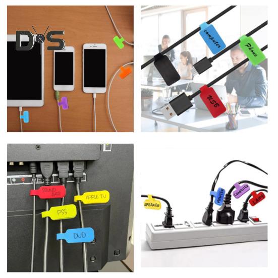 32Pcs Writable Cable Wraps Cord Labels Vibrant Color Reusable Compact Portable Cord Markers Cable Management Tools