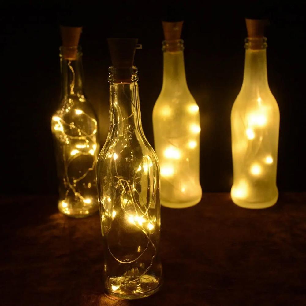 Solar Power Wine Bottle Lights LED Waterproof String Light Outdoor Fairy Garland Lights Christmas Wedding Bar Hotel Decoration