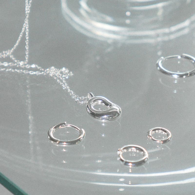 Modernlike 14k Gold-filled Silver Classic Ring One-touch Earrings