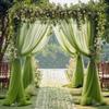 5/10M Organza Tulle Sheer Fabric Backdrop Curtain, Modern Organza Outdoor Party Decor Chair Decoration For Wedding, Party Decor