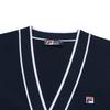 Fila Heritage Fashion Classic Elegant Retro Casual Versatile Comfortable Knitted Cardigan Women Outerwear Cigarette-Blue F11W628404FDB
