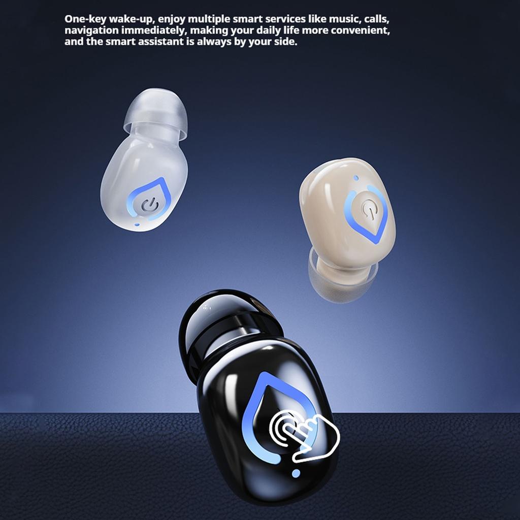 BT 6.1 Wireless Mini Single Earbud With Mic Noise Canceling Earphones Handsfree Single Headset for Smart Phones PC TV Audiobook
