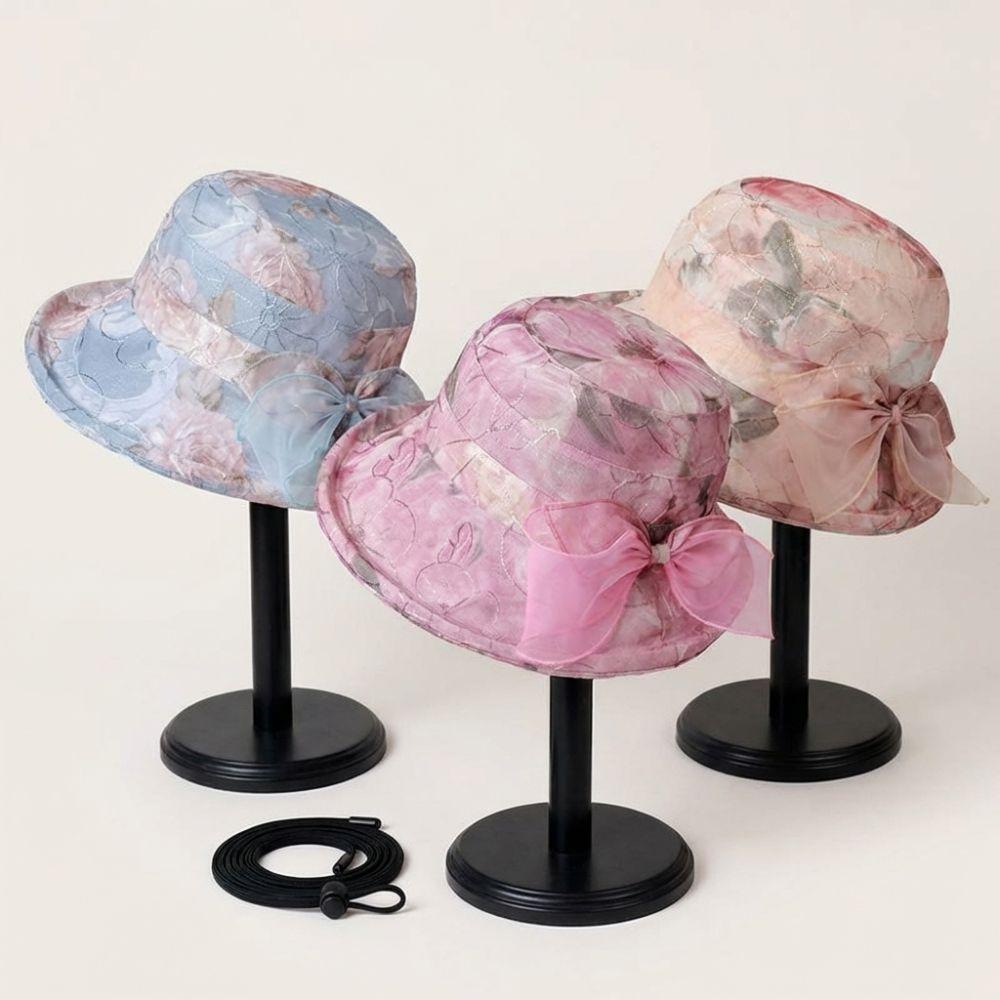 Trendy Bow Design Women's Sun Hat Wide Brim UV Protection Beach Hat Lightweight Breathable Fisherman's Hat Summer Outdoor