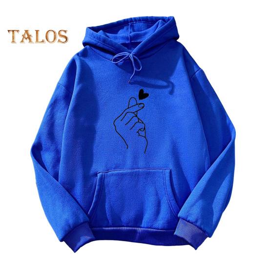 Felpa con cappuccio unisex autunno inverno polsino orlo elastico ampia tasca applicata spessa felpata ampia tinta unita stampata cappuccio coulisse coppia top