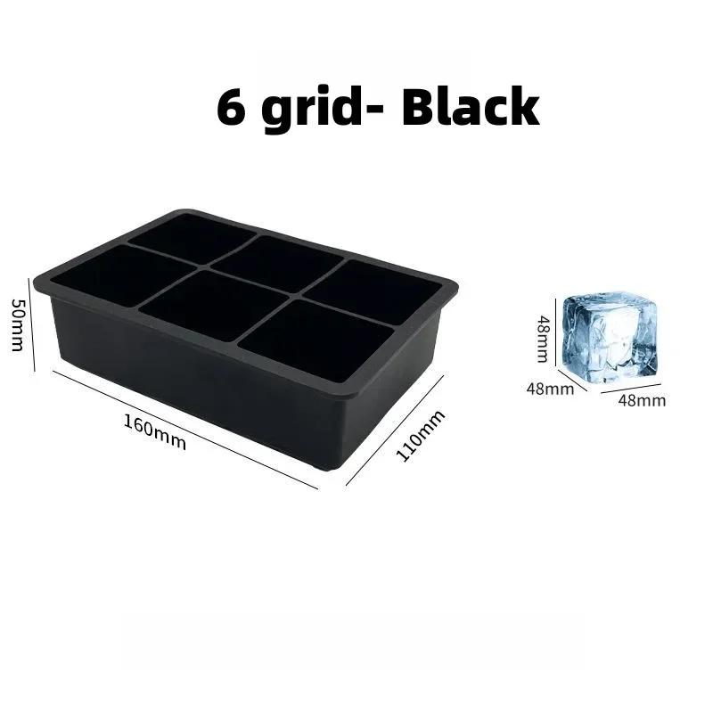 4/6/8/15 Grid Big Ice Tray Mold Giant Jumbo Large Food Grade Silicone Ice Cube Square Tray Mold DIY Ice Maker Ice Cube Tray