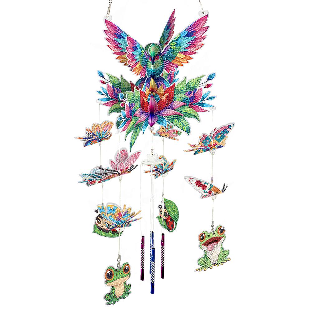 Garden DIY Acrylic Diamond Art Painting Hanging Ornament W/ Crystal Pendant Diamond Art Hanging Pendant for Adults Home Decor