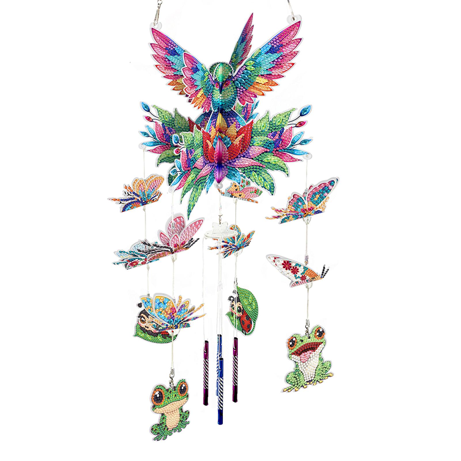 

Garden DIY Acrylic Diamond Art Painting Hanging Ornament W/ Crystal Pendant Diamond Art Hanging Pendant for Adults Home Decor