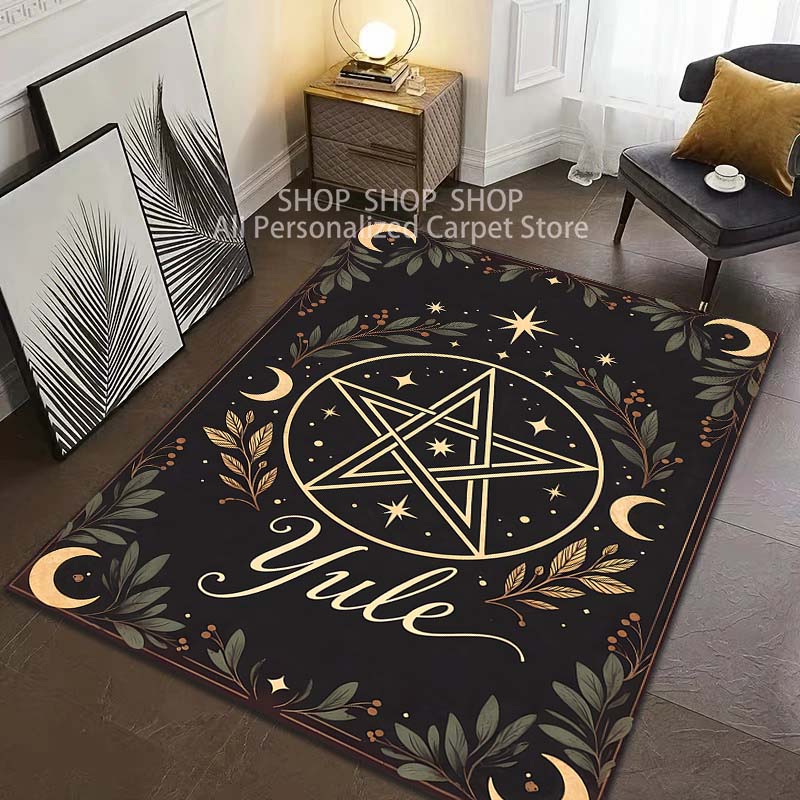 Mysterious Pentagram Magic Pattern Carpet for Living Room Bedroom Sofa Home Decor Non-slip Floor Mat Coffee Tables Area Rug