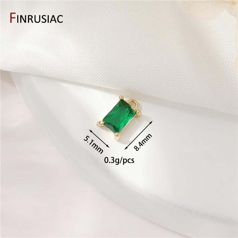

DIY Pendant Necklace Making Accessories 14K Gold Plated Brass Zircon Geometric Charms For Women Jewelry Making Supplies 1 piece