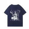 2025 Summer New Rock Drum Guitar and Instrument Printed Graphic T-shirts for Men and Women Short-sleeved T-shirts Streetwear