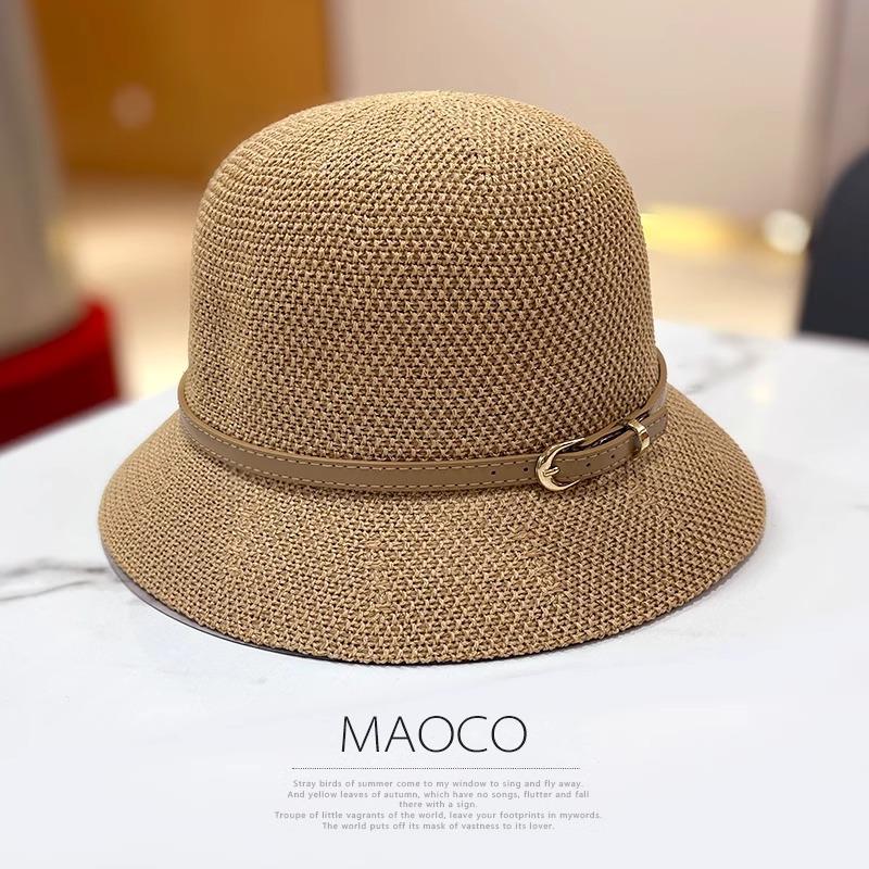 Hat Women's Spring and Autumn Sunshade Fashion Bucket Hat Temperament Casual with New Travel Sunscreen Show Face Small Top Hat