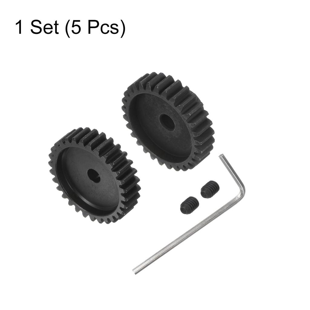 Uxcell Mod1 M1 Pinion Motor Gear Set, 29T/30T, for 5mm RC Motor Shaft, M1 Pitch Gear for RC Cars, Includes Hex Wrench, 2 Pieces