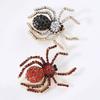 Spider Brooch Shiny Rhinestone Decor Realistic Spider Shape Clothes Collar Decoration Anti-rust Alloy Lightweight Clothes Jewelry Lady Gift