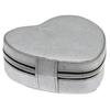 [Q9926] - Silver-grey 'Zip'n Go' Zippered Jewelry Box (heart) - 14x14x5 Cm