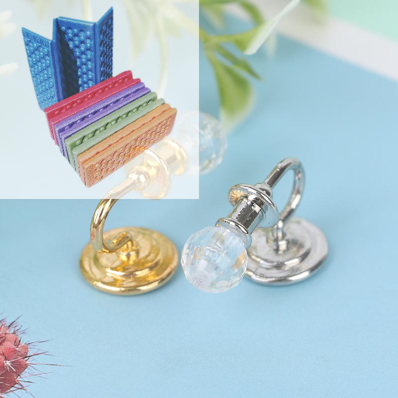 1Pair New 1:12 Dollhouse Miniature Crystal Wall Light Lamp Model Doll House Decor