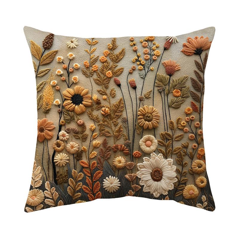 Retro Flower Pillow Cover Bohemian Style Home Living Room Sofa Cushion Cover Cushion