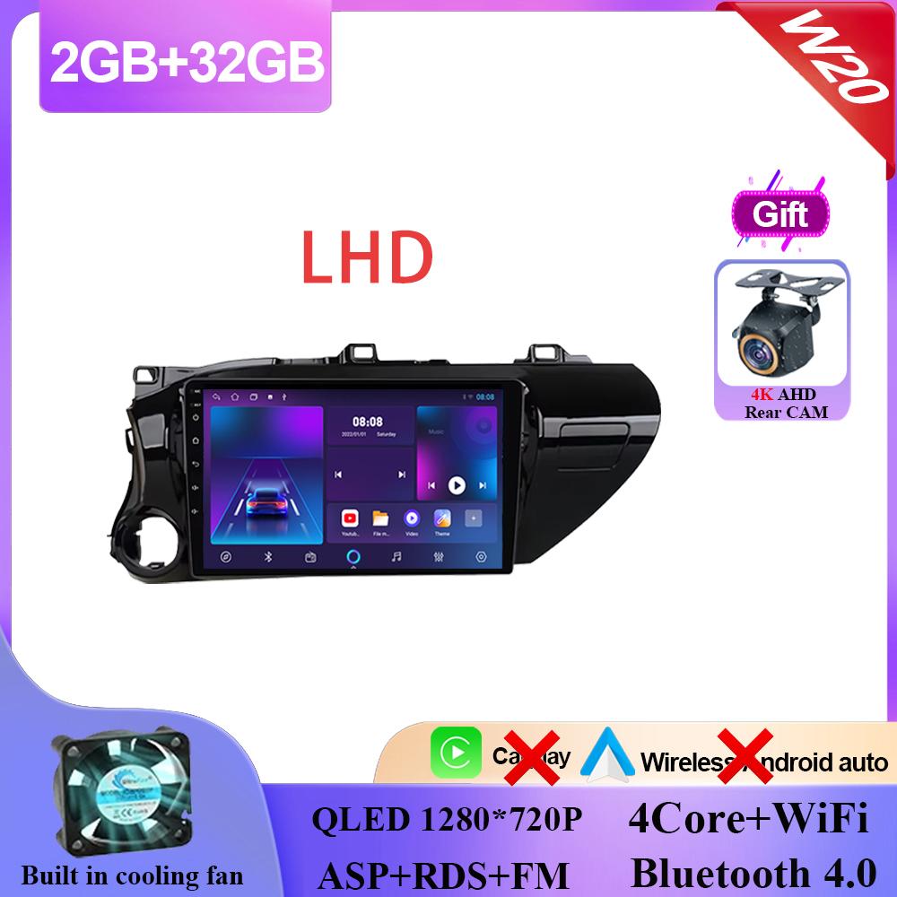 

Для Toyota Hilux 2015-2020 Мультимедийное головное устройство Автомобильный плеер Android GPS Carplay Auto 4G Car BT No 2din DVD Навигация Радио Видео