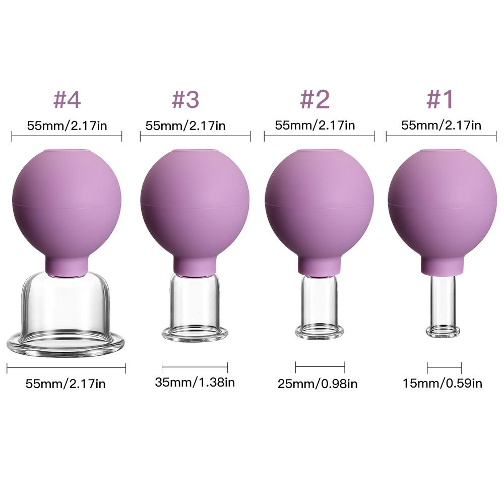 Rubber Massage Body Cups Glass Vacuum Cupping Anti Cellulite Suction Cup Massager for Face Facial Skin Lifting Tools
