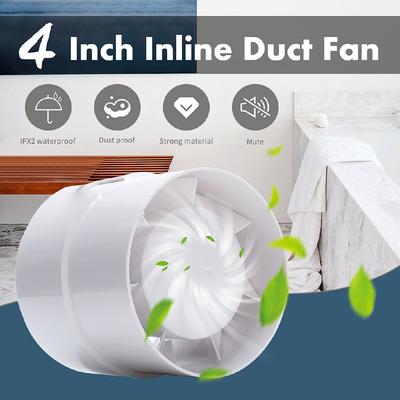 4 Zoll Wasserdichter Abluftventilator Leise für Haus Badezimmer Küche Schlafzimmer Toilette Ventilator Hotel Wandmontage Leise 14W 220V