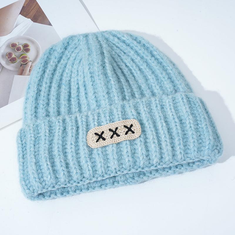 New Hat for Women's Warm Knitted Hat Korean Style Versatile Big Head Circumference Face Small Wool Hat Windproof Head Hat