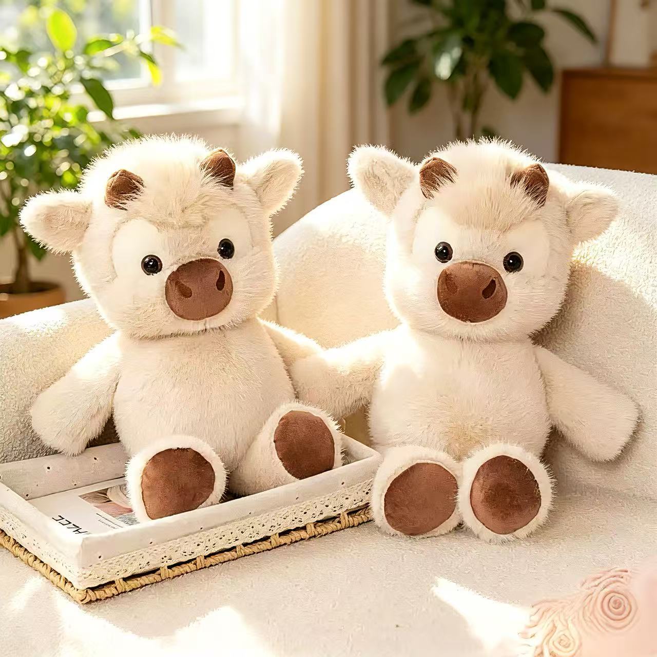 Favorite Toy 40Cm Adorable Highland Cattle Plush Toy - Running Cow Stuffed Animal Soft Fabric Huggable Soothing Companion For All Ages
