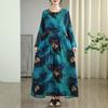 Long Sleeve Plus Size Cotton Vintage Floral New In Dresses for Women Casual Loose Spring Summer Autumn Dress