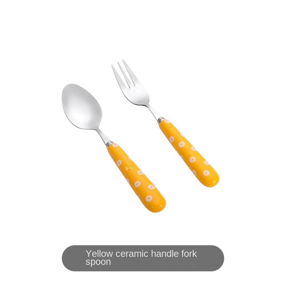 Children Tableware Stainless Steel Spoon Body Forging Cartoon Lovable Portable Creative Idea Childrens Dessert Spoon And Fork