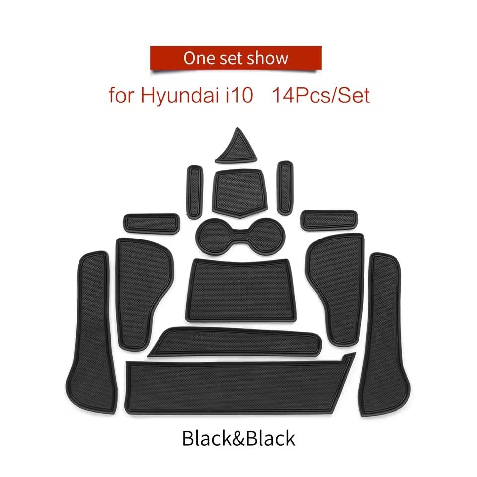 For Hyundai I10 2025 - 2025 Anti-Slip Gate Slot Cup Mat Door Groove Pad  Non-Slip Mats Coasters Car Interior Accessories
